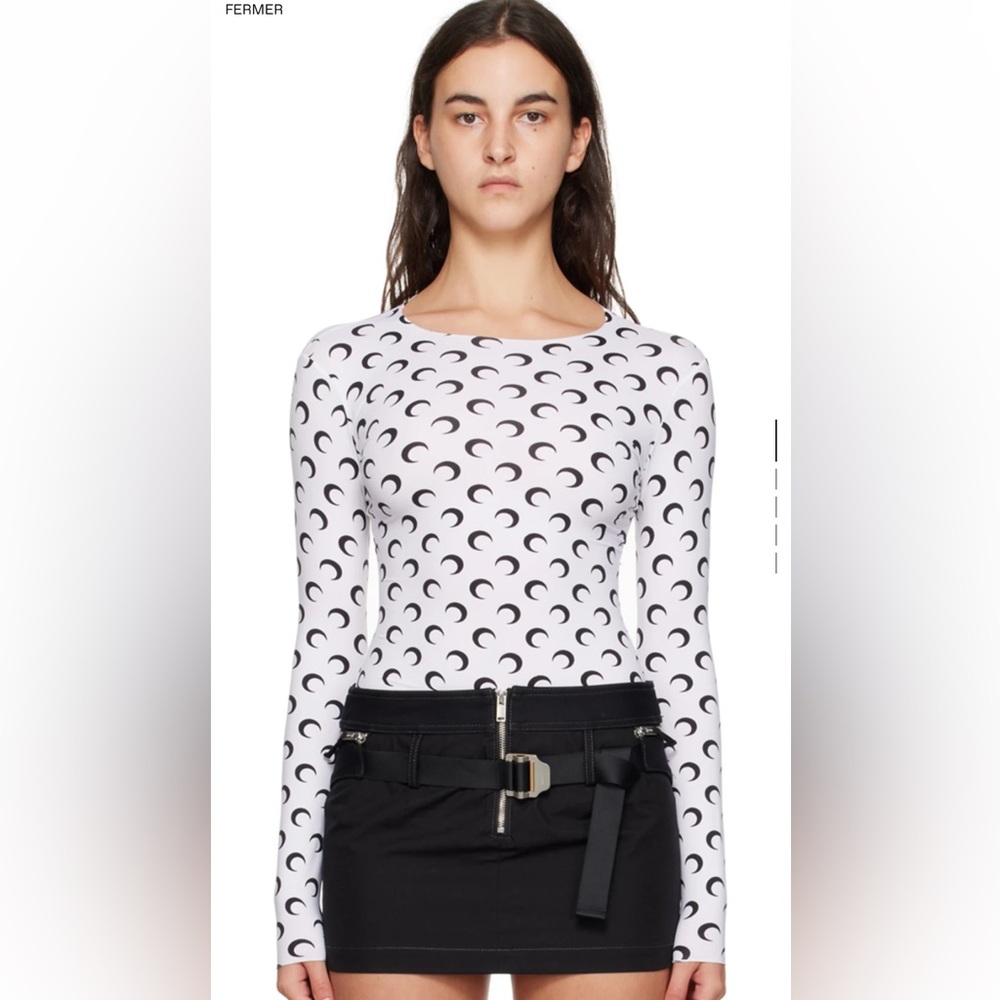 MARINE SERRE
White All Over Moon Long Sleeve T-Shirt